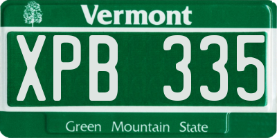 VT license plate XPB335