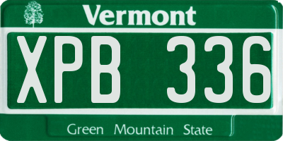 VT license plate XPB336