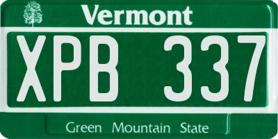 VT license plate XPB337