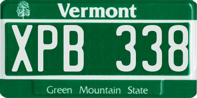 VT license plate XPB338