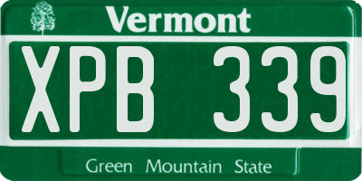 VT license plate XPB339