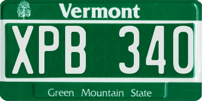 VT license plate XPB340