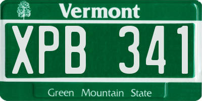 VT license plate XPB341