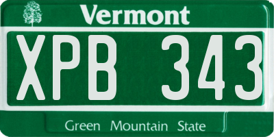 VT license plate XPB343