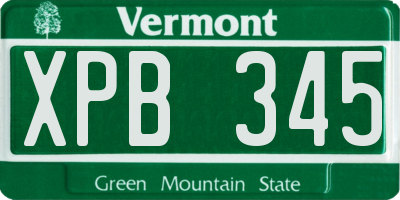VT license plate XPB345