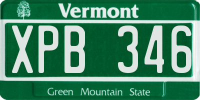 VT license plate XPB346