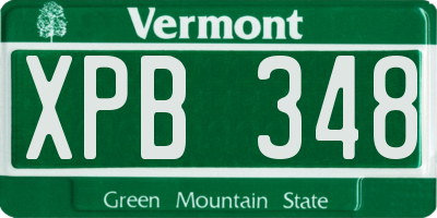 VT license plate XPB348
