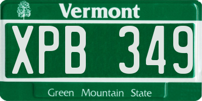 VT license plate XPB349