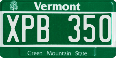 VT license plate XPB350