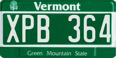 VT license plate XPB364
