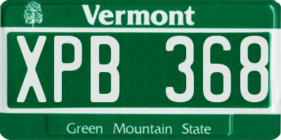 VT license plate XPB368