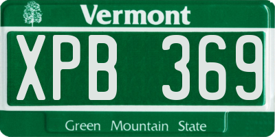 VT license plate XPB369
