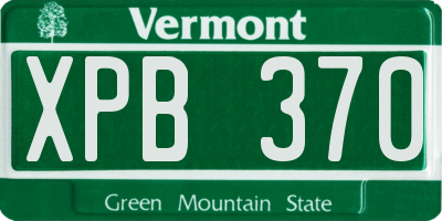 VT license plate XPB370
