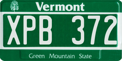 VT license plate XPB372