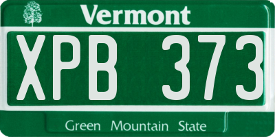 VT license plate XPB373