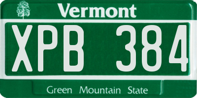 VT license plate XPB384