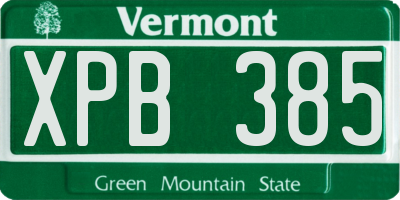 VT license plate XPB385