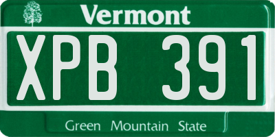 VT license plate XPB391