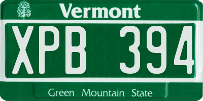 VT license plate XPB394