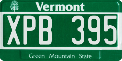 VT license plate XPB395