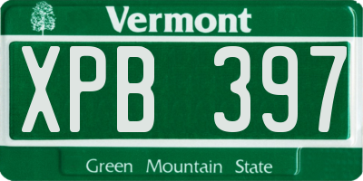 VT license plate XPB397