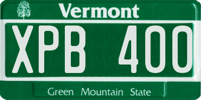 VT license plate XPB400