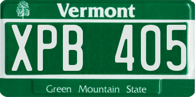 VT license plate XPB405