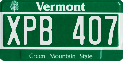 VT license plate XPB407