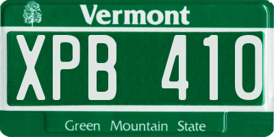 VT license plate XPB410