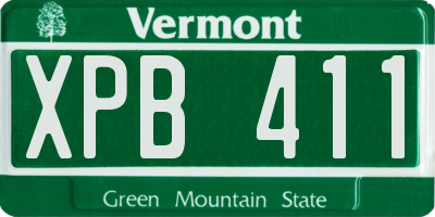 VT license plate XPB411