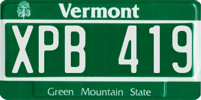VT license plate XPB419