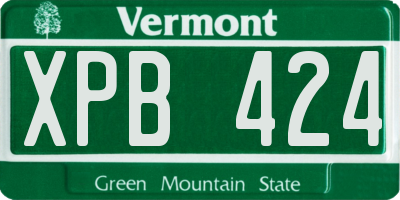 VT license plate XPB424