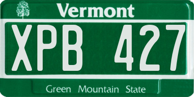 VT license plate XPB427