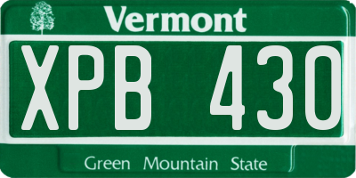 VT license plate XPB430