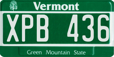 VT license plate XPB436