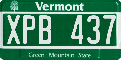 VT license plate XPB437