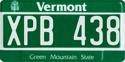 VT license plate XPB438
