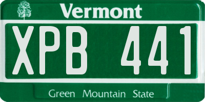 VT license plate XPB441