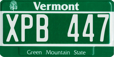VT license plate XPB447
