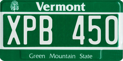 VT license plate XPB450