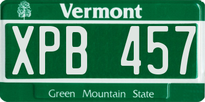VT license plate XPB457