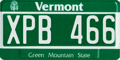 VT license plate XPB466