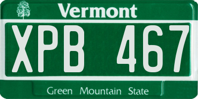 VT license plate XPB467
