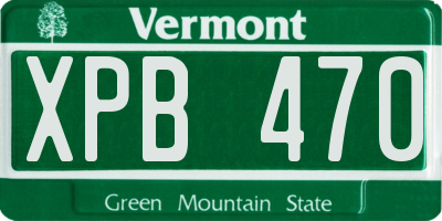 VT license plate XPB470
