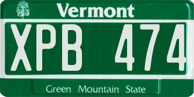 VT license plate XPB474