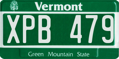VT license plate XPB479