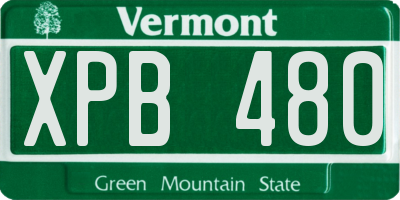 VT license plate XPB480