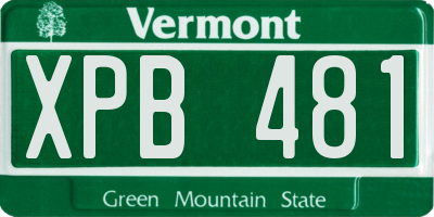 VT license plate XPB481