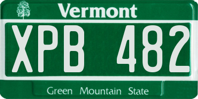 VT license plate XPB482