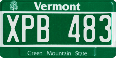 VT license plate XPB483